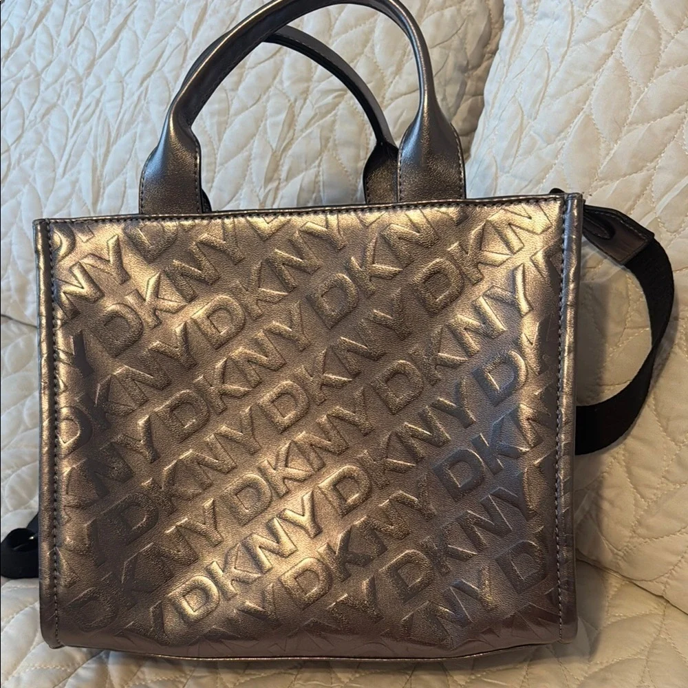 DKNY Shimmering Silver Tote